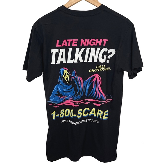 NWOT Ghost Face Late Night Talking Phone Line T-Shirt Men’s Unisex Medium - Picture 3 of 8